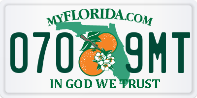 FL license plate 0709MT
