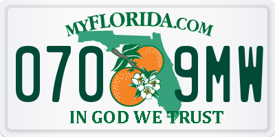 FL license plate 0709MW