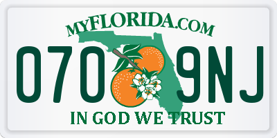 FL license plate 0709NJ
