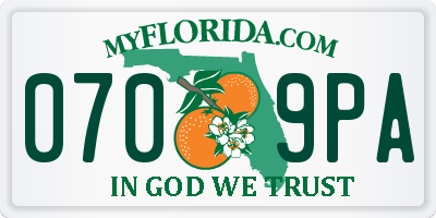 FL license plate 0709PA