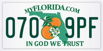 FL license plate 0709PF