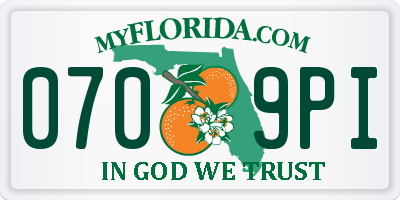 FL license plate 0709PI