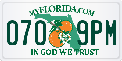 FL license plate 0709PM