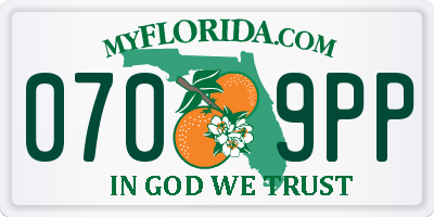 FL license plate 0709PP