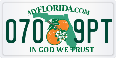 FL license plate 0709PT
