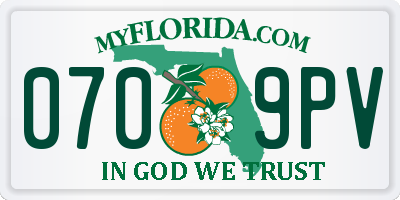 FL license plate 0709PV