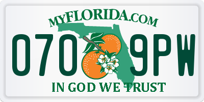 FL license plate 0709PW