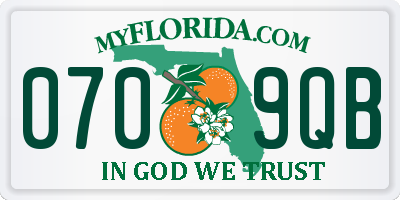 FL license plate 0709QB