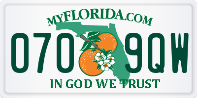 FL license plate 0709QW