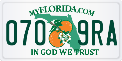 FL license plate 0709RA