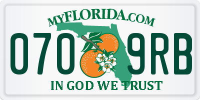 FL license plate 0709RB