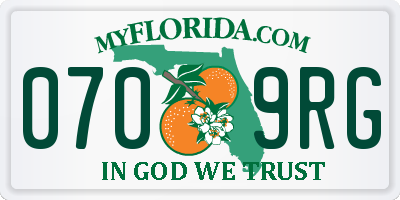 FL license plate 0709RG