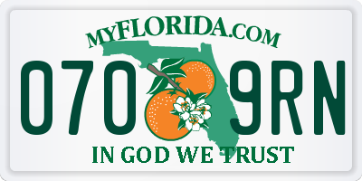 FL license plate 0709RN