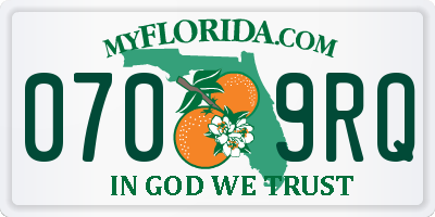 FL license plate 0709RQ