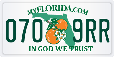 FL license plate 0709RR