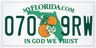 FL license plate 0709RW