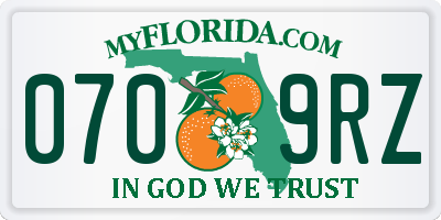 FL license plate 0709RZ