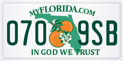 FL license plate 0709SB