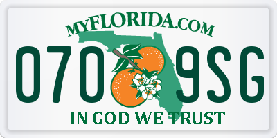 FL license plate 0709SG