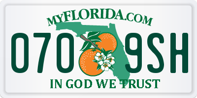 FL license plate 0709SH
