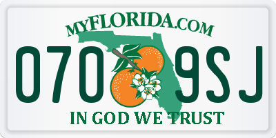 FL license plate 0709SJ