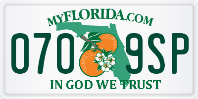 FL license plate 0709SP