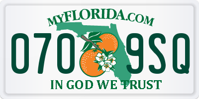 FL license plate 0709SQ
