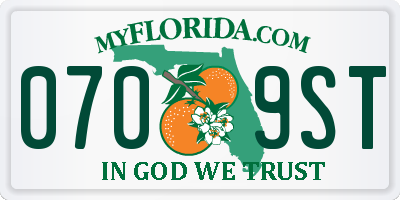 FL license plate 0709ST
