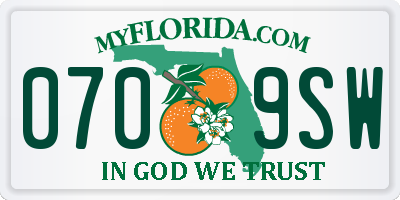 FL license plate 0709SW