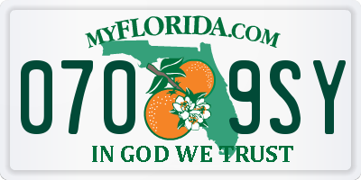 FL license plate 0709SY