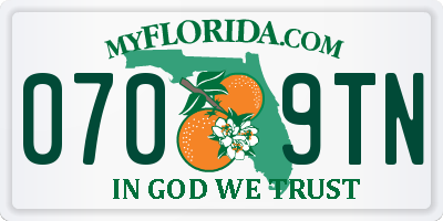 FL license plate 0709TN