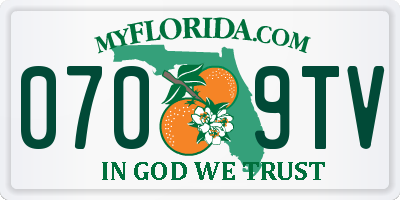 FL license plate 0709TV