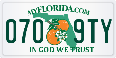 FL license plate 0709TY