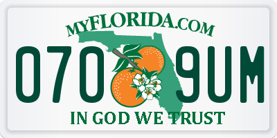 FL license plate 0709UM