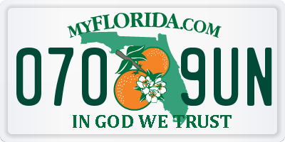 FL license plate 0709UN