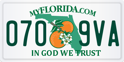 FL license plate 0709VA