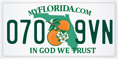 FL license plate 0709VN