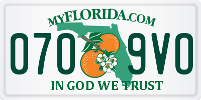 FL license plate 0709VO