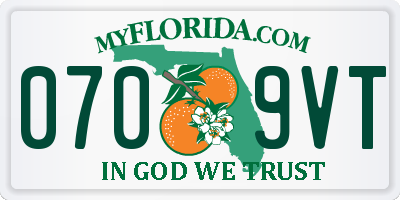 FL license plate 0709VT