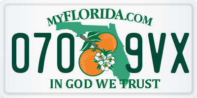FL license plate 0709VX