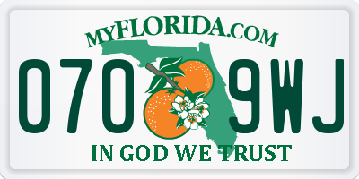 FL license plate 0709WJ