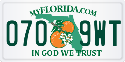 FL license plate 0709WT