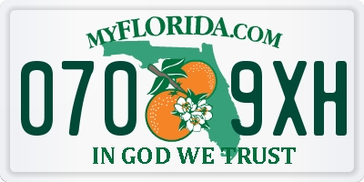FL license plate 0709XH