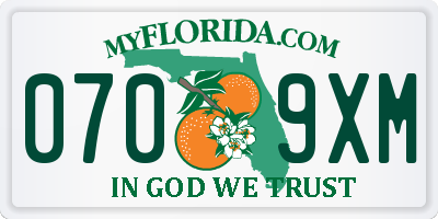 FL license plate 0709XM