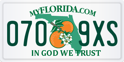 FL license plate 0709XS