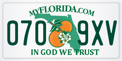 FL license plate 0709XV