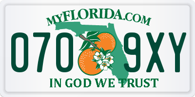 FL license plate 0709XY