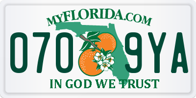 FL license plate 0709YA