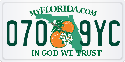 FL license plate 0709YC