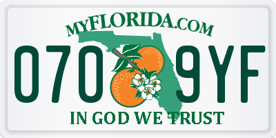 FL license plate 0709YF